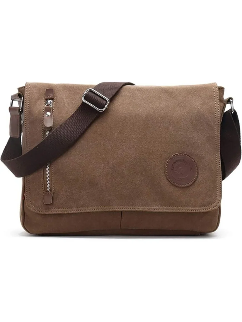 Vintage Canvas Messenger Bag | Unisex Travel Crossbody Satchel for 14